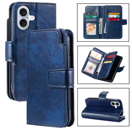 Tri-Fold 9-Card Wallets Leather Phone Case, For iPhone 17 Pro, For iPhone 17, For iPhone Air