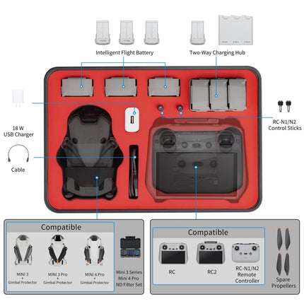 STARTRC Drone Kit Waterproof ABS Suitcase Storage Box, For DJI Mini 4 Pro
