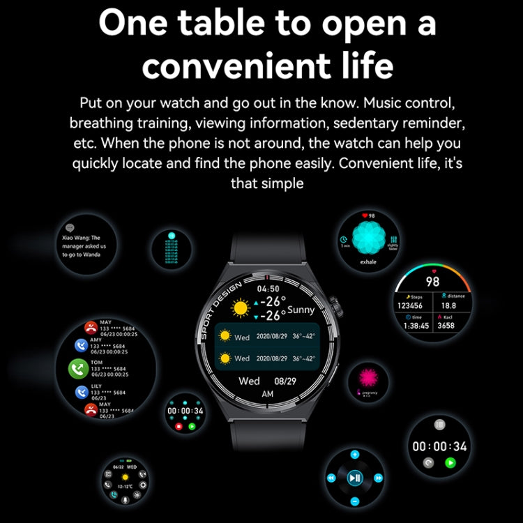 HDT MAX 1.60 inch Black Dial Silicone Band IP68 Waterproof Smart Watch Support Bluetooth Call