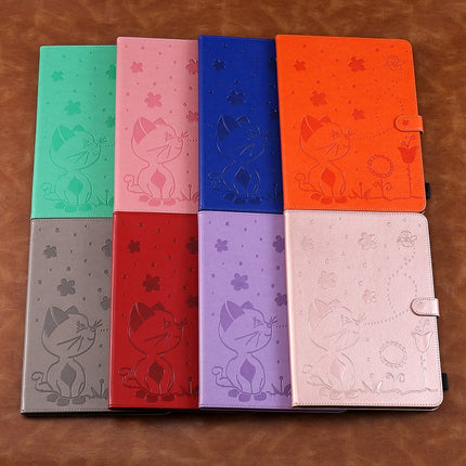 Cat Bee Embossing Pattern Shockproof Table PC Protective Horizontal Flip Leather Case with Card Slots & Wallet & Pen Slot & Sleep / Wake-up Function, For Amazon Kindle Fire HD 10 (2015) / (2017), For Amazon Kindle Paperwhite 4 (2018) / 3 / 2 / 1