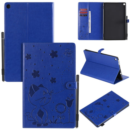 Cat Bee Embossing Pattern Shockproof Table PC Protective Horizontal Flip Leather Case with Card Slots & Wallet & Pen Slot & Sleep / Wake-up Function, For Amazon Kindle Fire HD 10 (2015) / (2017), For Amazon Kindle Paperwhite 4 (2018) / 3 / 2 / 1