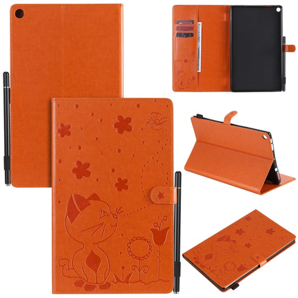 Cat Bee Embossing Pattern Shockproof Table PC Protective Horizontal Flip Leather Case with Card Slots & Wallet & Pen Slot & Sleep / Wake-up Function, For Amazon Kindle Fire HD 10 (2015) / (2017), For Amazon Kindle Paperwhite 4 (2018) / 3 / 2 / 1