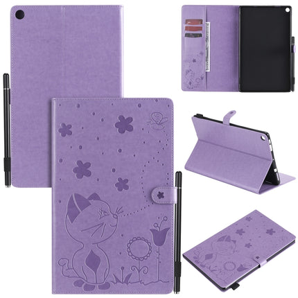 Cat Bee Embossing Pattern Shockproof Table PC Protective Horizontal Flip Leather Case with Card Slots & Wallet & Pen Slot & Sleep / Wake-up Function, For Amazon Kindle Fire HD 10 (2015) / (2017), For Amazon Kindle Paperwhite 4 (2018) / 3 / 2 / 1