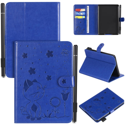Cat Bee Embossing Pattern Shockproof Table PC Protective Horizontal Flip Leather Case with Card Slots & Wallet & Pen Slot & Sleep / Wake-up Function, For Amazon Kindle Fire HD 10 (2015) / (2017), For Amazon Kindle Paperwhite 4 (2018) / 3 / 2 / 1
