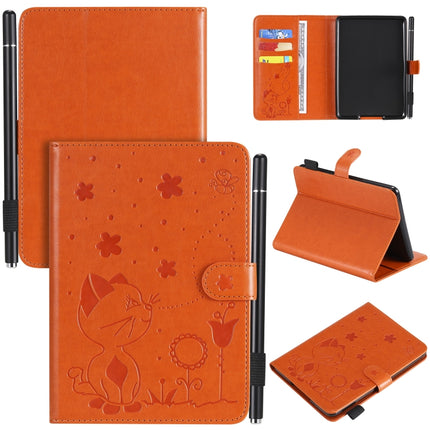 Cat Bee Embossing Pattern Shockproof Table PC Protective Horizontal Flip Leather Case with Card Slots & Wallet & Pen Slot & Sleep / Wake-up Function, For Amazon Kindle Fire HD 10 (2015) / (2017), For Amazon Kindle Paperwhite 4 (2018) / 3 / 2 / 1