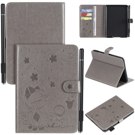 Cat Bee Embossing Pattern Shockproof Table PC Protective Horizontal Flip Leather Case with Card Slots & Wallet & Pen Slot & Sleep / Wake-up Function, For Amazon Kindle Fire HD 10 (2015) / (2017), For Amazon Kindle Paperwhite 4 (2018) / 3 / 2 / 1