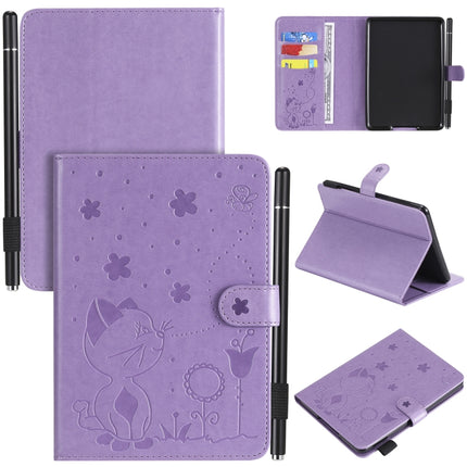 Cat Bee Embossing Pattern Shockproof Table PC Protective Horizontal Flip Leather Case with Card Slots & Wallet & Pen Slot & Sleep / Wake-up Function, For Amazon Kindle Fire HD 10 (2015) / (2017), For Amazon Kindle Paperwhite 4 (2018) / 3 / 2 / 1
