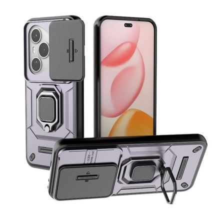 Sliding Camshield TPU + PC Shockproof Phone Case with Holder, For Honor X70 5G, For Honor 400 Pro 5G Global 160.8mm, For Honor 400 Lite 5G Global, For Honor 400 5G Global 156.5mm