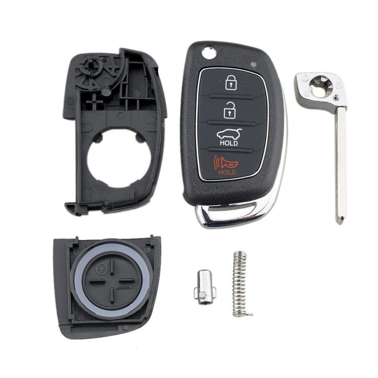 4-button Folding Car Key Shell with Metal Edge Solaris ix35 ix4 Santa For Hyundai Sonata 2014-2017 / Tucson 2016-2019 /  Santa Fe 2013-2016