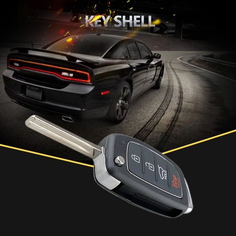 4-button Folding Car Key Shell with Metal Edge Solaris ix35 ix4 Santa For Hyundai Sonata 2014-2017 / Tucson 2016-2019 /  Santa Fe 2013-2016