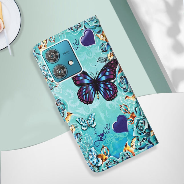 Colored Drawing Pattern Plain Weave Leather Phone Case, For Motorola Edge 40 Neo, For Motorola Moto G14, For Motorola Moto G Power 2023