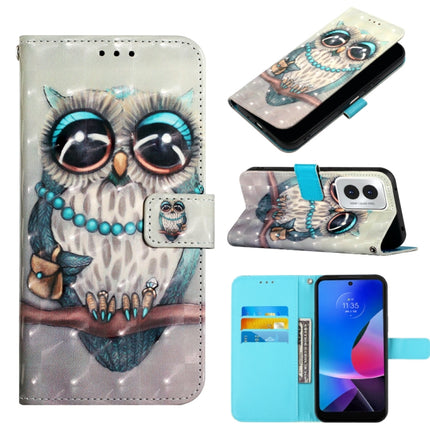 3D Painting Horizontal Flip Leather Phone Case, For Motorola Moto G Play 4G 2024, For Motorola Moto G Power 5G 2024, For Motorola Edge 40 5G Global / Edge 2023 US
