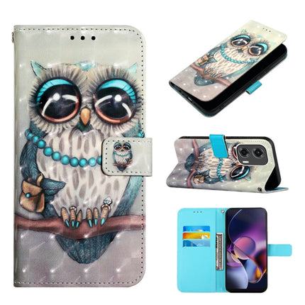 3D Painting Horizontal Flip Leather Phone Case, For Motorola Edge 50 Pro, For Motorola Edge 50 Fusion, For Motorola Moto G Stylus 5G 2024