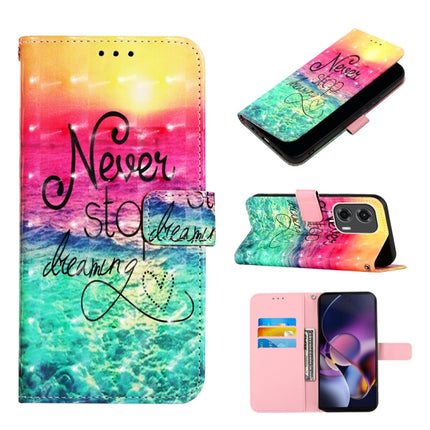 3D Painting Horizontal Flip Leather Phone Case, For Motorola Edge 50 Pro, For Motorola Edge 50 Fusion, For Motorola Moto G Stylus 5G 2024