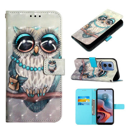 3D Painting Horizontal Flip Leather Phone Case, For Motorola Moto G04 4G / G24 4G, For Motorola Moto G Play 5G 2024, For Motorola Moto G34