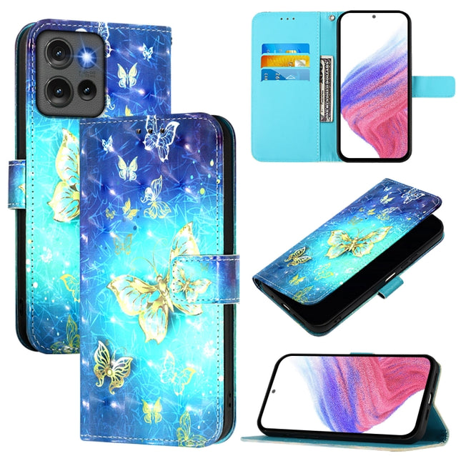 3D Painting Horizontal Flip Leather Phone Case, For Motorola Edge 50 5G Global, For Motorola Edge 50 Neo, For Motorola Moto E14