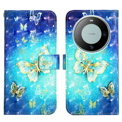 3D Painting Horizontal Flip Leather Phone Case, For Huawei Mate 60, For Huawei Mate 60 Pro, For Huawei P60 Art