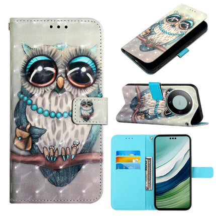 3D Painting Horizontal Flip Leather Phone Case, For Huawei Mate 60, For Huawei Mate 60 Pro, For Huawei P60 Art