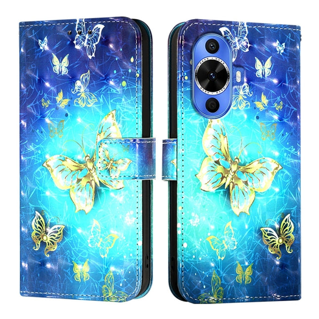 3D Painting Horizontal Flip Leather Phone Case, For Huawei nova 12s Global, For Huawei Pura 70 Pro, For Huawei Pura 70