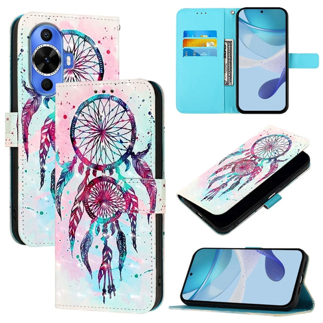 3D Painting Horizontal Flip Leather Phone Case, For Huawei nova 12s Global, For Huawei Pura 70 Pro, For Huawei Pura 70