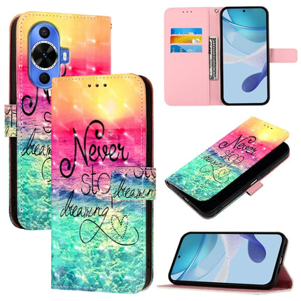 3D Painting Horizontal Flip Leather Phone Case, For Huawei nova 12s Global, For Huawei Pura 70 Pro, For Huawei Pura 70