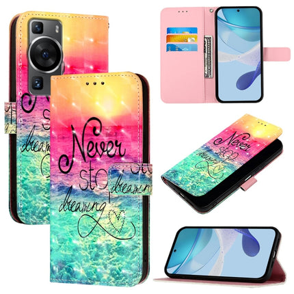 3D Painting Horizontal Flip Leather Phone Case, For Huawei P60, For Huawei P60 Pro, For Huawei Enjoy 50 Pro 4G / Nova Y90