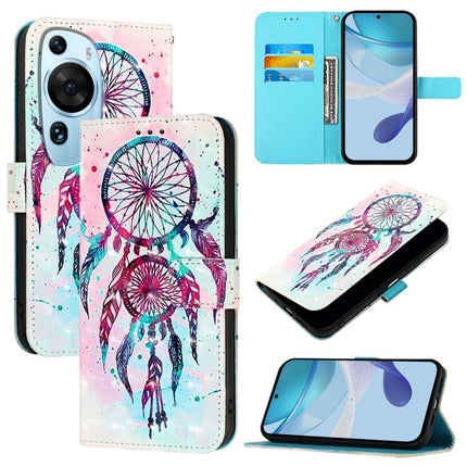 3D Painting Horizontal Flip Leather Phone Case, For Huawei Mate 60, For Huawei Mate 60 Pro, For Huawei P60 Art