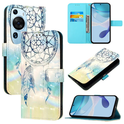 3D Painting Horizontal Flip Leather Phone Case, For Huawei Mate 60, For Huawei Mate 60 Pro, For Huawei P60 Art