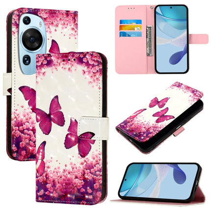 3D Painting Horizontal Flip Leather Phone Case, For Huawei Mate 60, For Huawei Mate 60 Pro, For Huawei P60 Art