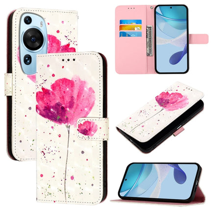3D Painting Horizontal Flip Leather Phone Case, For Huawei Mate 60, For Huawei Mate 60 Pro, For Huawei P60 Art