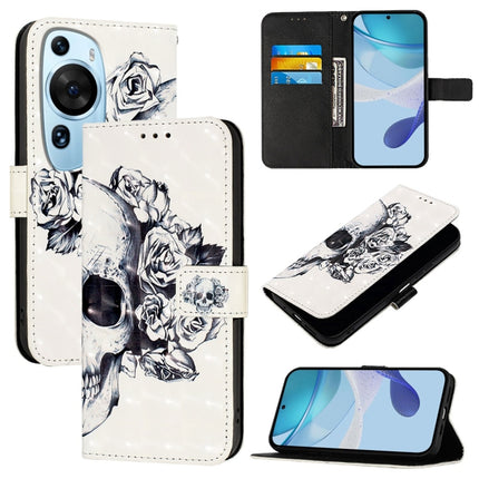 3D Painting Horizontal Flip Leather Phone Case, For Huawei Mate 60, For Huawei Mate 60 Pro, For Huawei P60 Art