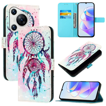 3D Painting Horizontal Flip Leather Phone Case, For Huawei nova 12s Global, For Huawei Pura 70 Pro, For Huawei Pura 70