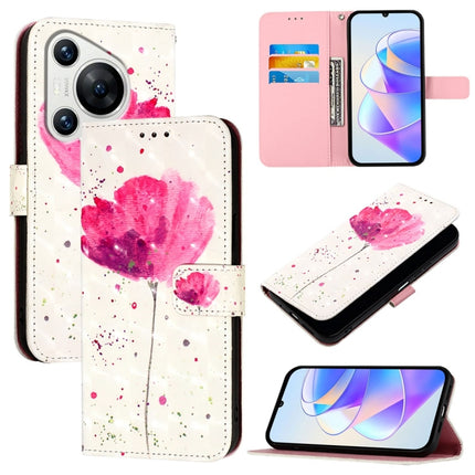3D Painting Horizontal Flip Leather Phone Case, For Huawei nova 12s Global, For Huawei Pura 70 Pro, For Huawei Pura 70