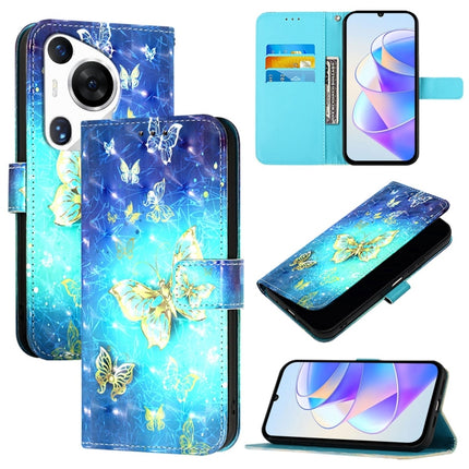 3D Painting Horizontal Flip Leather Phone Case, For Huawei nova 12s Global, For Huawei Pura 70 Pro, For Huawei Pura 70