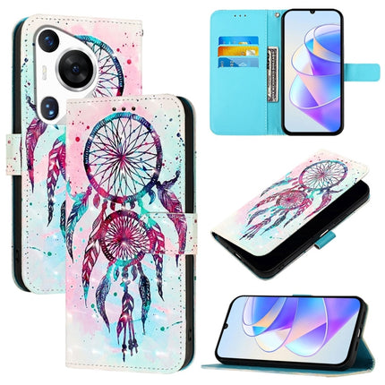 3D Painting Horizontal Flip Leather Phone Case, For Huawei nova 12s Global, For Huawei Pura 70 Pro, For Huawei Pura 70