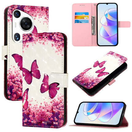 3D Painting Horizontal Flip Leather Phone Case, For Huawei nova 12s Global, For Huawei Pura 70 Pro, For Huawei Pura 70