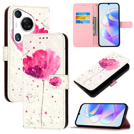 3D Painting Horizontal Flip Leather Phone Case, For Huawei nova 12s Global, For Huawei Pura 70 Pro, For Huawei Pura 70