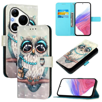 3D Painting Horizontal Flip Leather Phone Case, For Huawei Pura 90 Pro Max, For Huawei Pura 90 Pro, For Huawei Mate 70 Air