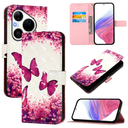 3D Painting Horizontal Flip Leather Phone Case, For Huawei Pura 90 Pro Max, For Huawei Pura 90 Pro, For Huawei Mate 70 Air