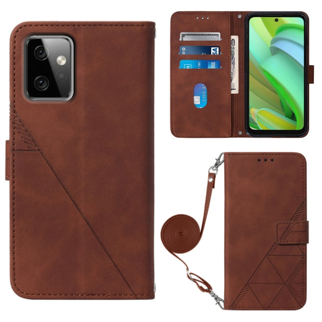Crossbody 3D Embossed Flip Leather Phone Case, For Motorola Moto G54, For Motorola Moto G14, For Motorola Moto G Power 2023