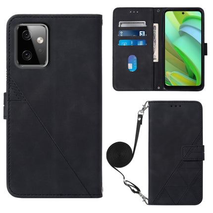 Crossbody 3D Embossed Flip Leather Phone Case, For Motorola Moto G54, For Motorola Moto G14, For Motorola Moto G Power 2023