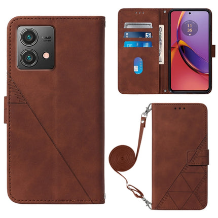 Crossbody 3D Embossed Flip Leather Phone Case, For Motorola Moto G04 4G / G24 4G, For Motorola Moto G34, For Motorola Moto G Play 5G 2024, For Motorola Moto G84
