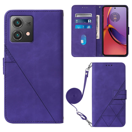 Crossbody 3D Embossed Flip Leather Phone Case, For Motorola Moto G04 4G / G24 4G, For Motorola Moto G34, For Motorola Moto G Play 5G 2024, For Motorola Moto G84