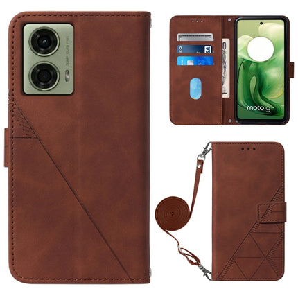 Crossbody 3D Embossed Flip Leather Phone Case, For Motorola Moto G04 4G / G24 4G, For Motorola Moto G34, For Motorola Moto G Play 5G 2024, For Motorola Moto G84