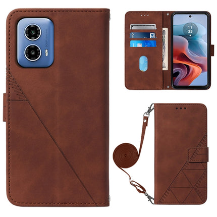 Crossbody 3D Embossed Flip Leather Phone Case, For Motorola Moto G04 4G / G24 4G, For Motorola Moto G34, For Motorola Moto G Play 5G 2024, For Motorola Moto G84
