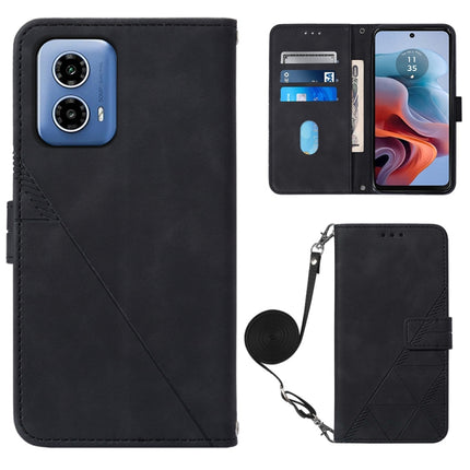 Crossbody 3D Embossed Flip Leather Phone Case, For Motorola Moto G04 4G / G24 4G, For Motorola Moto G34, For Motorola Moto G Play 5G 2024, For Motorola Moto G84