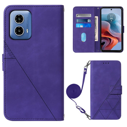 Crossbody 3D Embossed Flip Leather Phone Case, For Motorola Moto G04 4G / G24 4G, For Motorola Moto G34, For Motorola Moto G Play 5G 2024, For Motorola Moto G84
