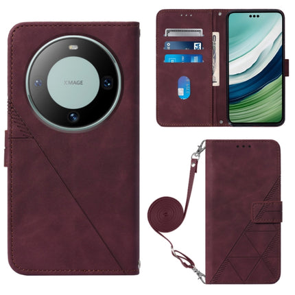 Crossbody 3D Embossed Flip Leather Phone Case, For Huawei Pura 70 Pro, For Huawei Pura 70, For Huawei Mate 60, For Huawei Mate 60 Pro