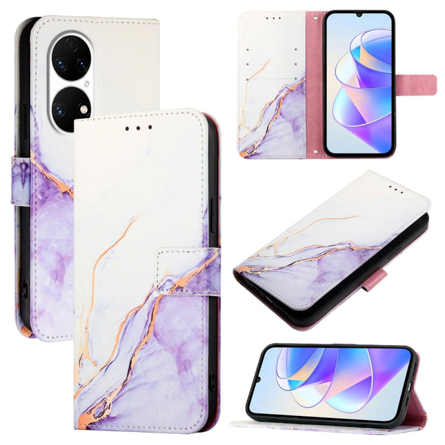 PT003 Marble Pattern Flip Leather Phone Case, For Huawei P50 Pro, For Huawei P50, For Huawei Enjoy 20 SE / Y7a / P smart 2021, For Huawei P40 lite / nova 6 SE