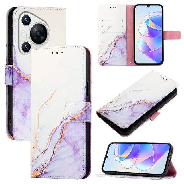 PT003 Marble Pattern Flip Leather Phone Case, For Huawei Pura 70, For Huawei Mate 60, For Huawei Mate 60 Pro, For Huawei P60 Art